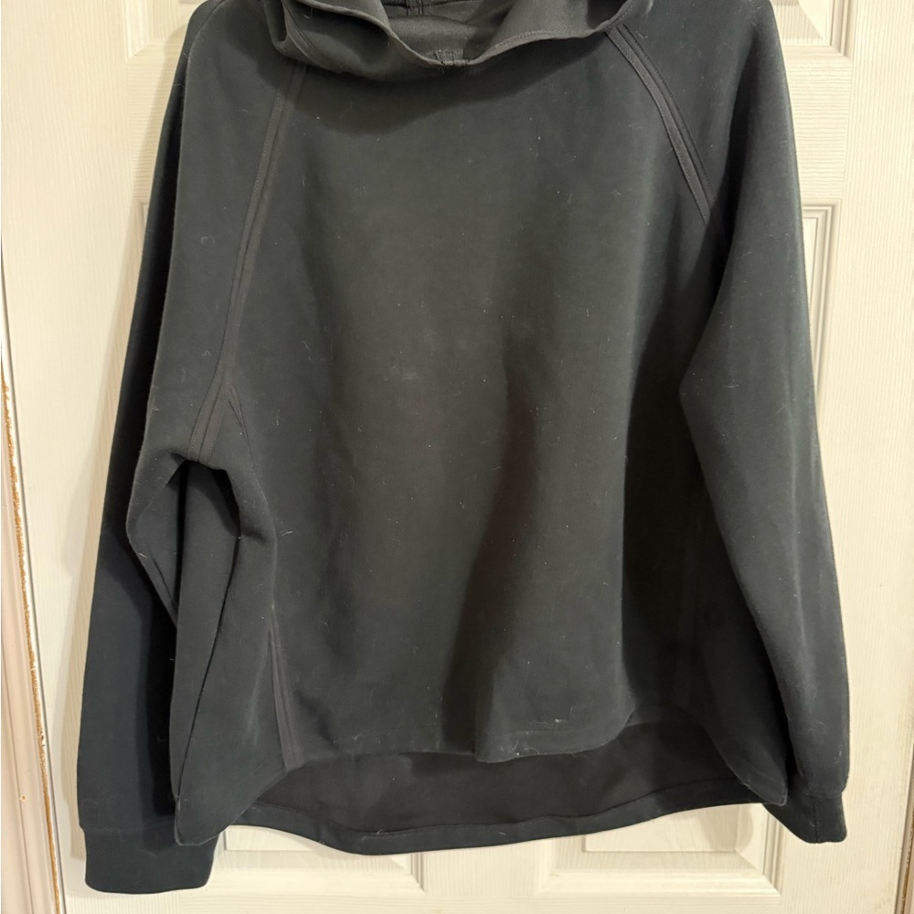 ZYIA Black Hooded Crew Pullover